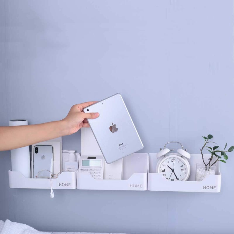 OKOMATCH Wall Mounted Plastic Shelf, White, 1 Shelf, Ideal for Bedroom, Dorm, Office, RV - Easy to Install, Organizes Small Items - Image 4
